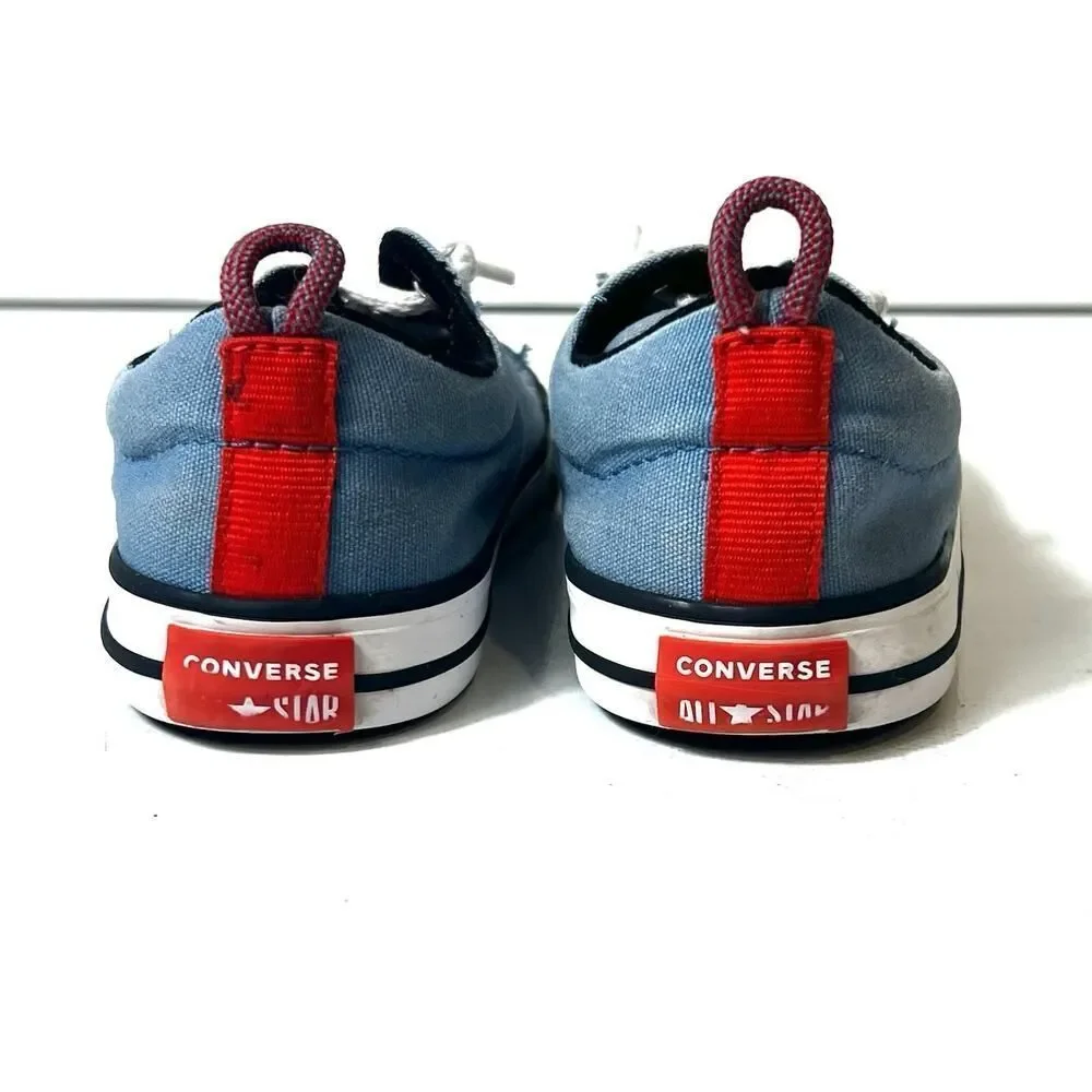 Converse All Star Kids Infant 7 Light Blue Canvas Sneakers Shoes Slip On Low Top